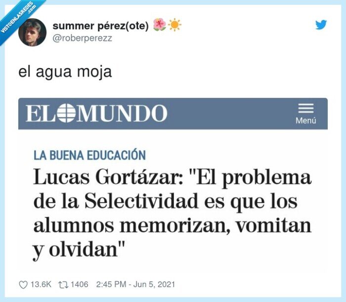 selectividad,vomitar,memorizar,olvidar