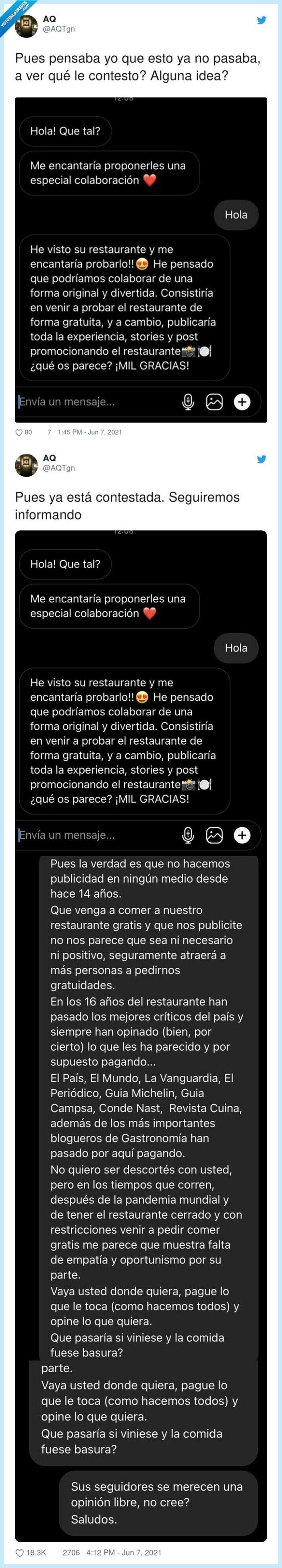 respuesta,caradura,gorra,restaurante,influencer