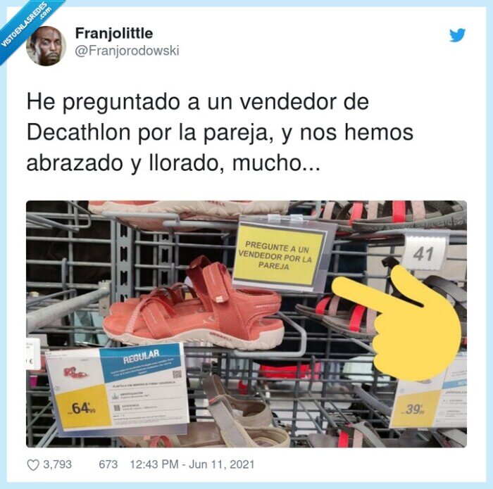 pregunta,decathlon,vendedor,abrazar,llorar,pareja