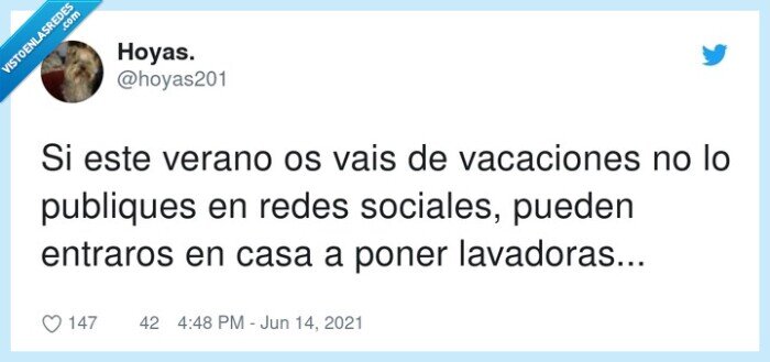 vacaciones,publicar,redes sociales,lavadoras,verano