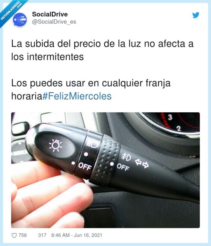 #felizmiercoles,intermitentes,horaria,subida,precio