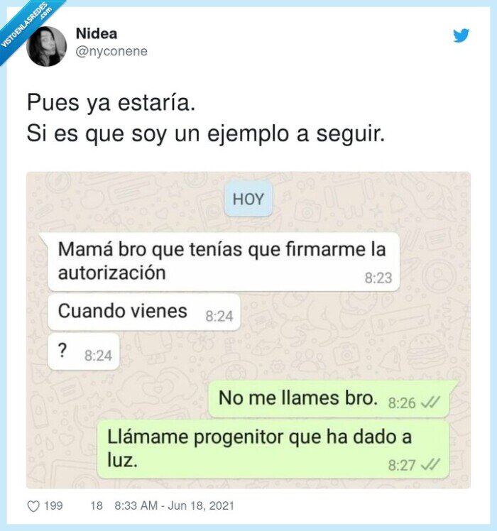 madre,whatsapp,bro,progenitor que dio a luz