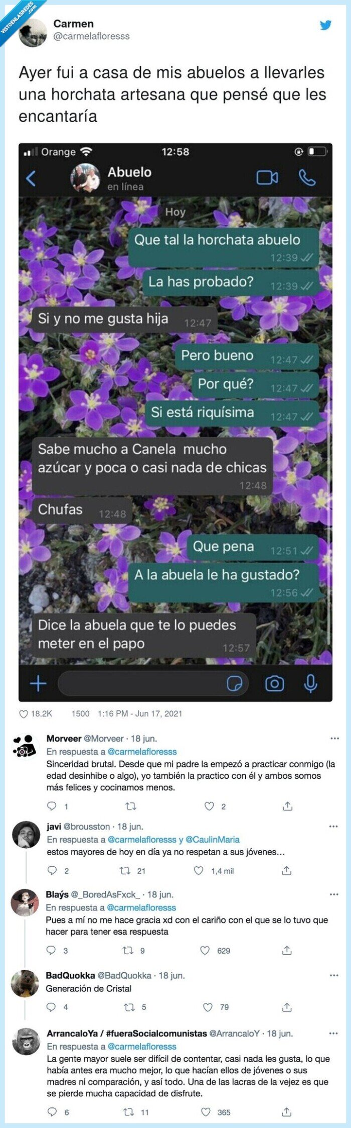 horchata,artesana,abuelos,desagradecidos