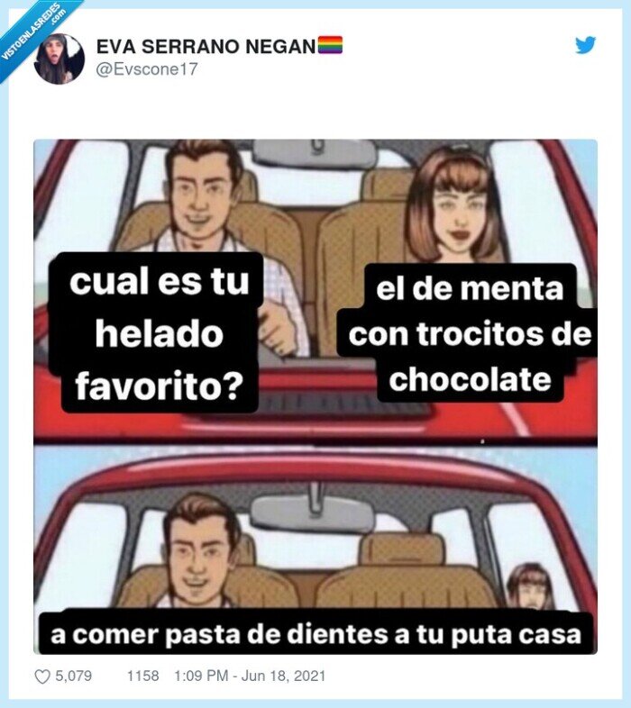 helado,menta,meme coche,pasta de dientes