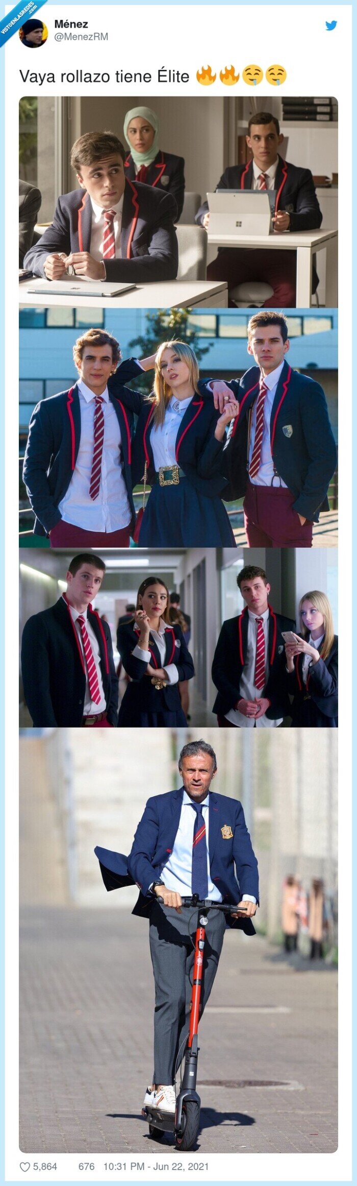 luis enrique,uniforme,patinete,rollazo,élite