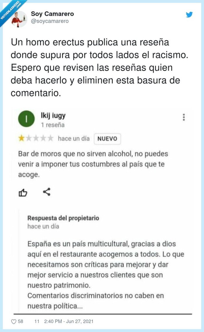 comentario,reseñas,racismo,reseña