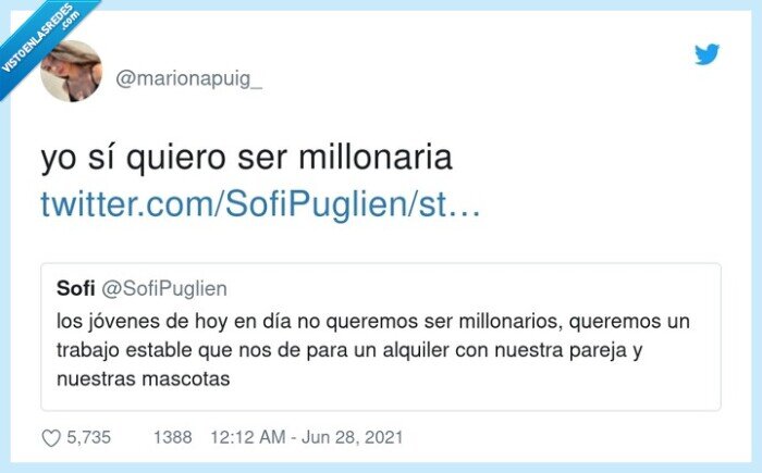 millonaria,querer,j&oacute;venes