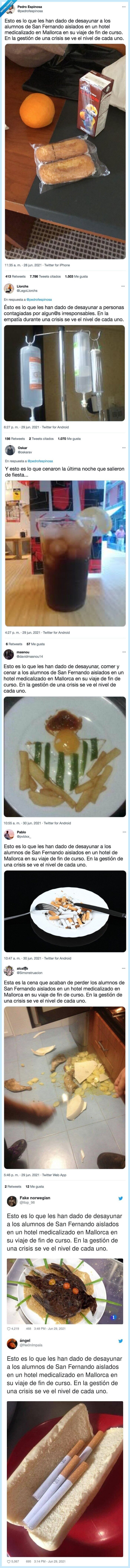 cuarentena,hotel,mallorca,encerrados,desayuno,poco saludable