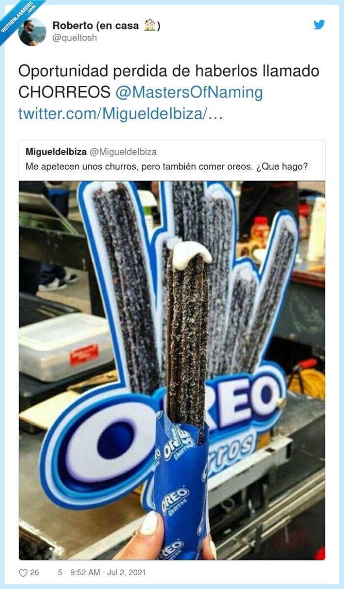 @mastersofnaming,oportunidad,oreos,churros,chorreos