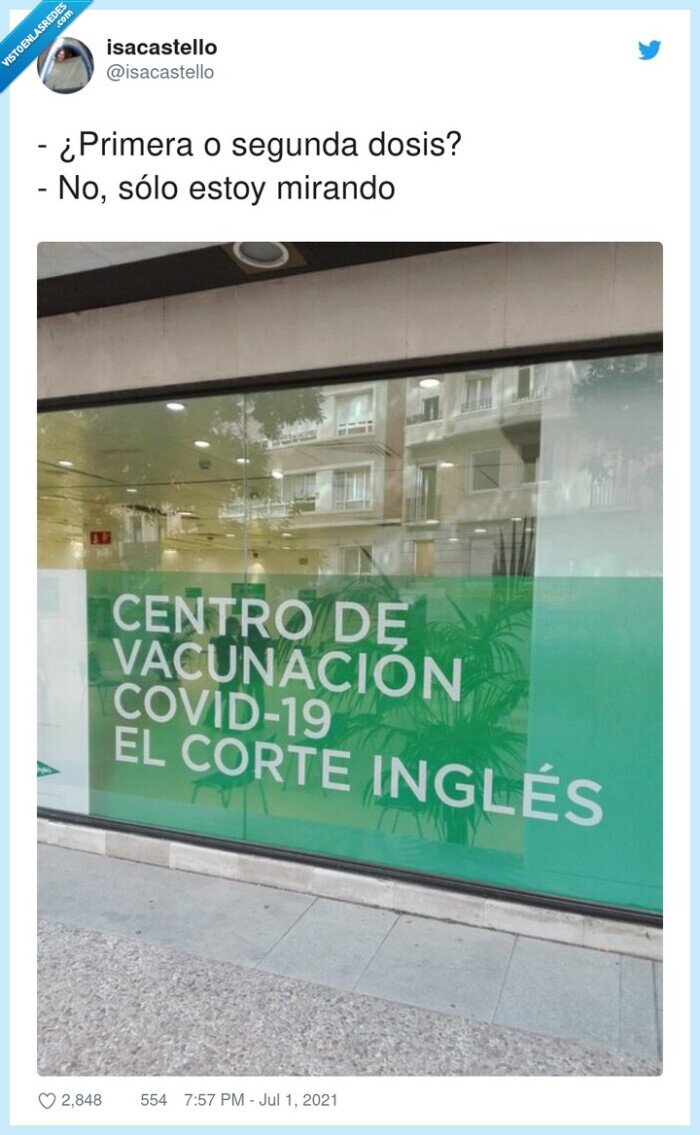 primera,segunda,mirando,dosis,vacuna,corte ingles