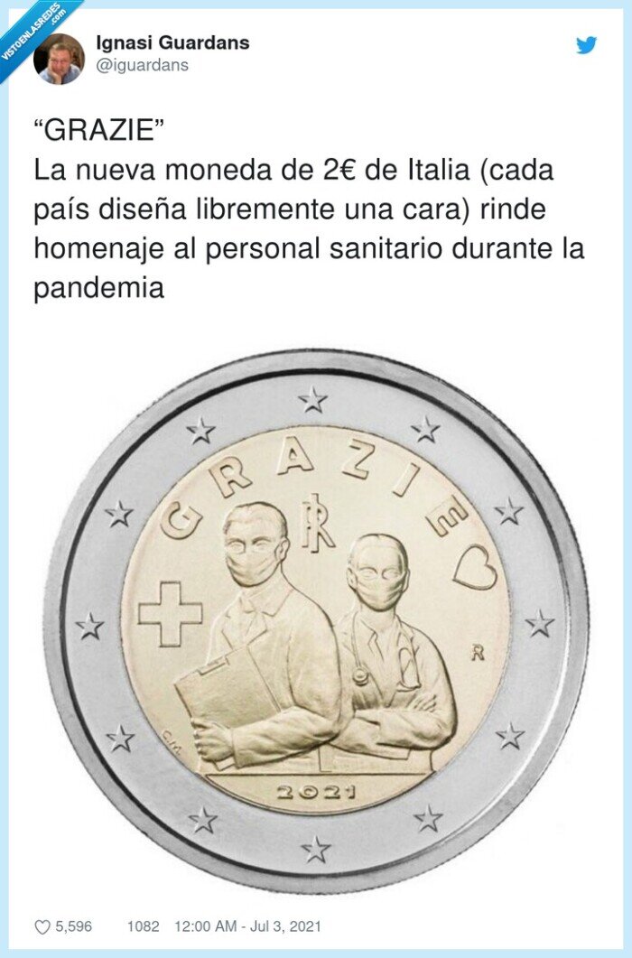 grazie,libremente,euro,homenaje,moneda,pandemia