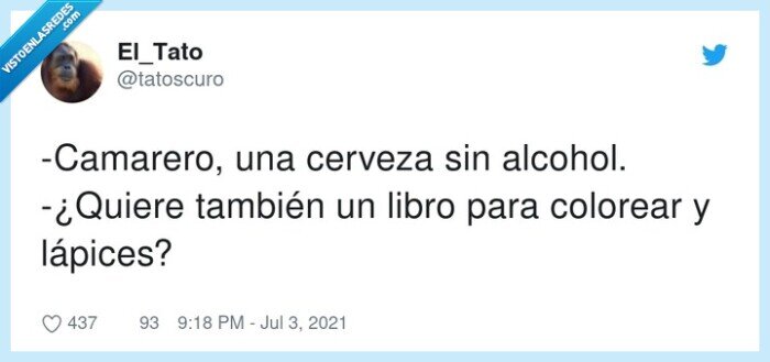 camarero,colorear,lápices,cerveza,sin alcohol