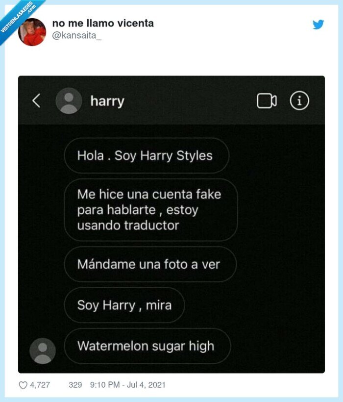 harry styles,falso,fake,suplantar,ligar
