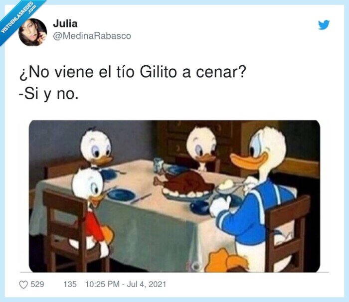 tío gilito,viene,cenar,pato,comida,pato donald