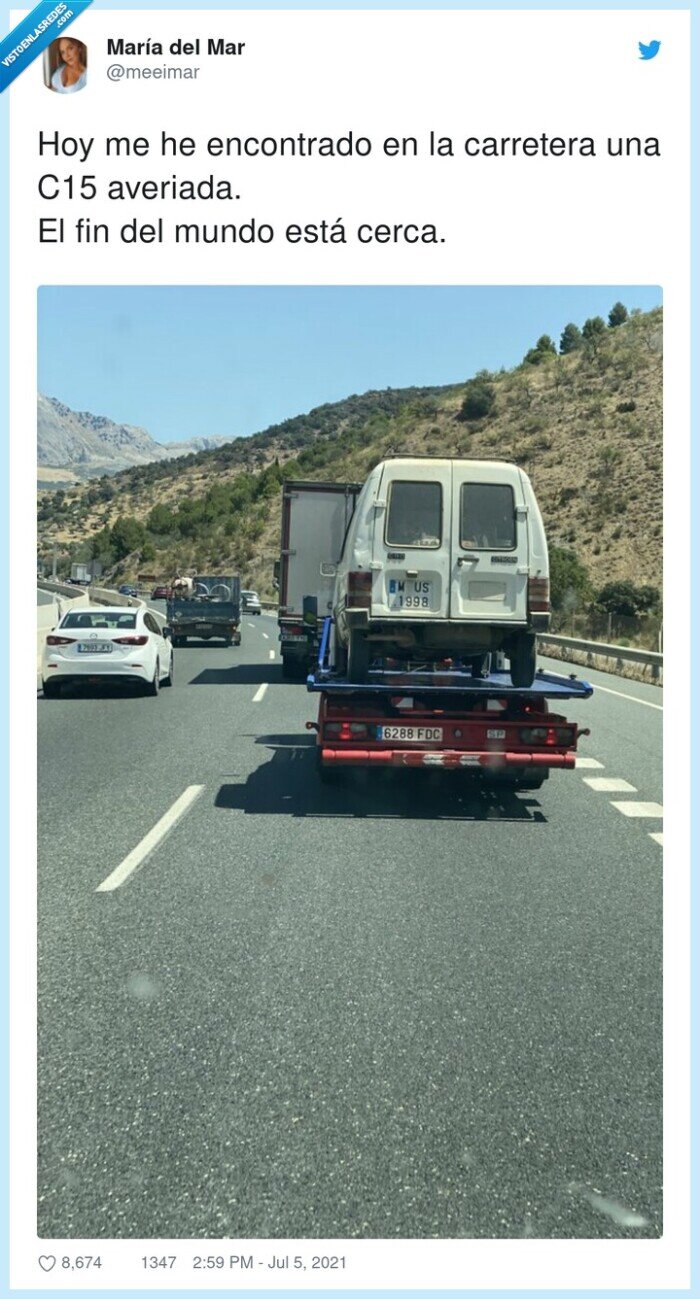 c15,furgoneta,carretera,averiada