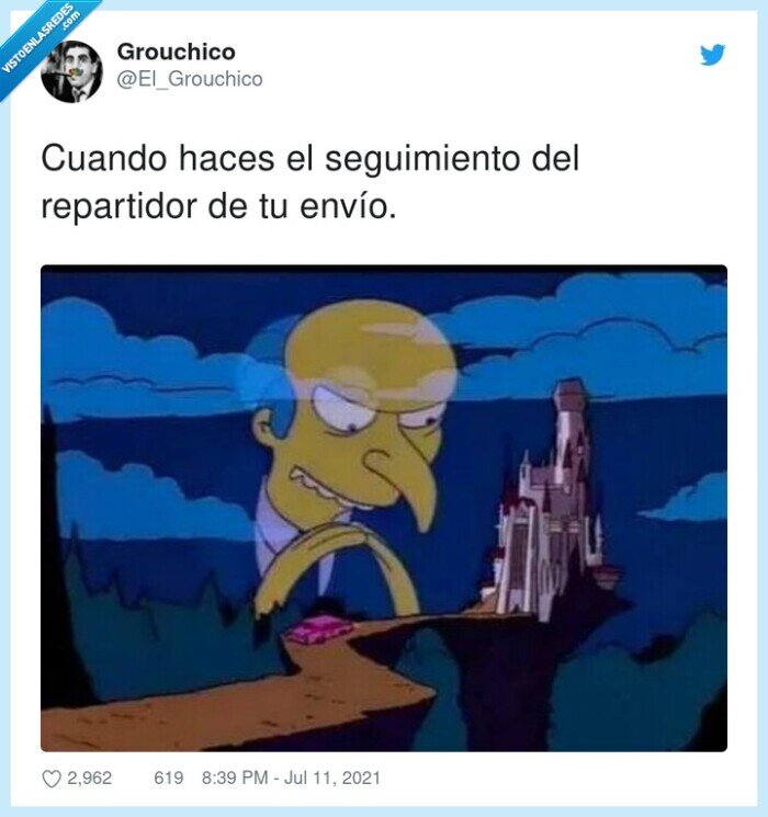seguimiento,repartidor,mr burns,envío