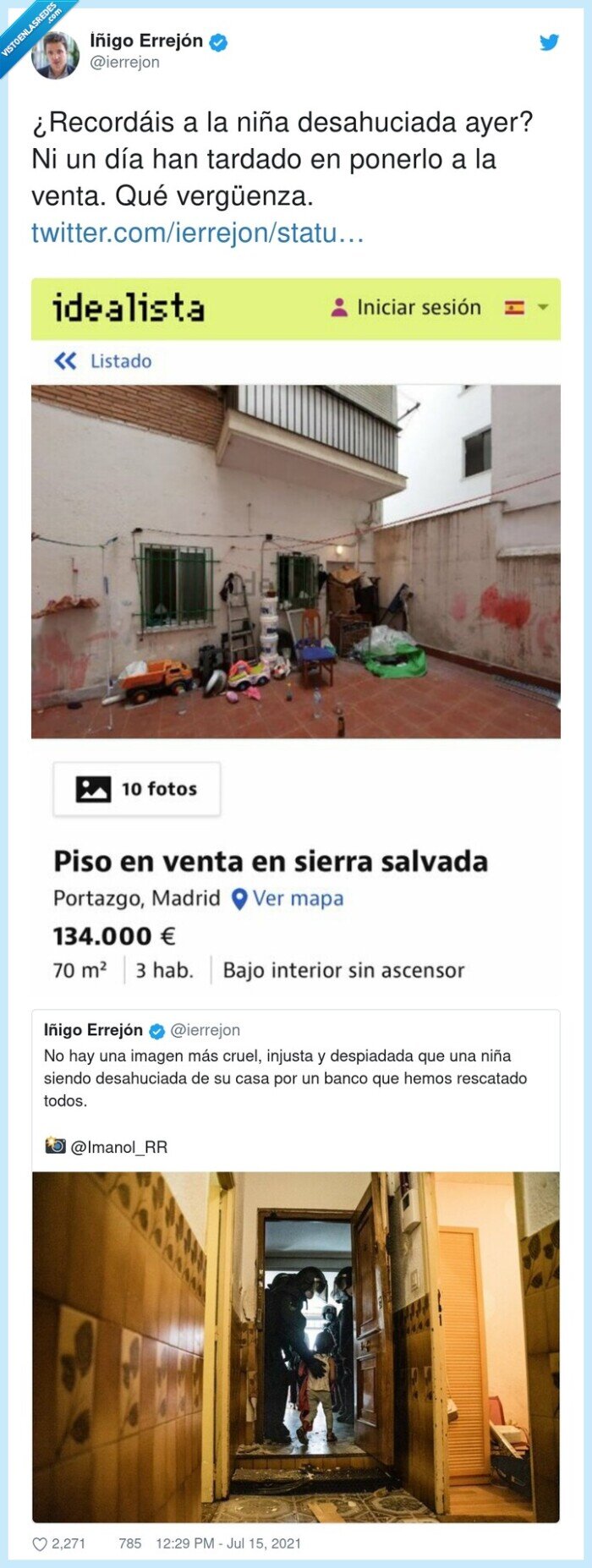 desahuciada,vergüenza,en venta,ponerlo,idealista,desahucio