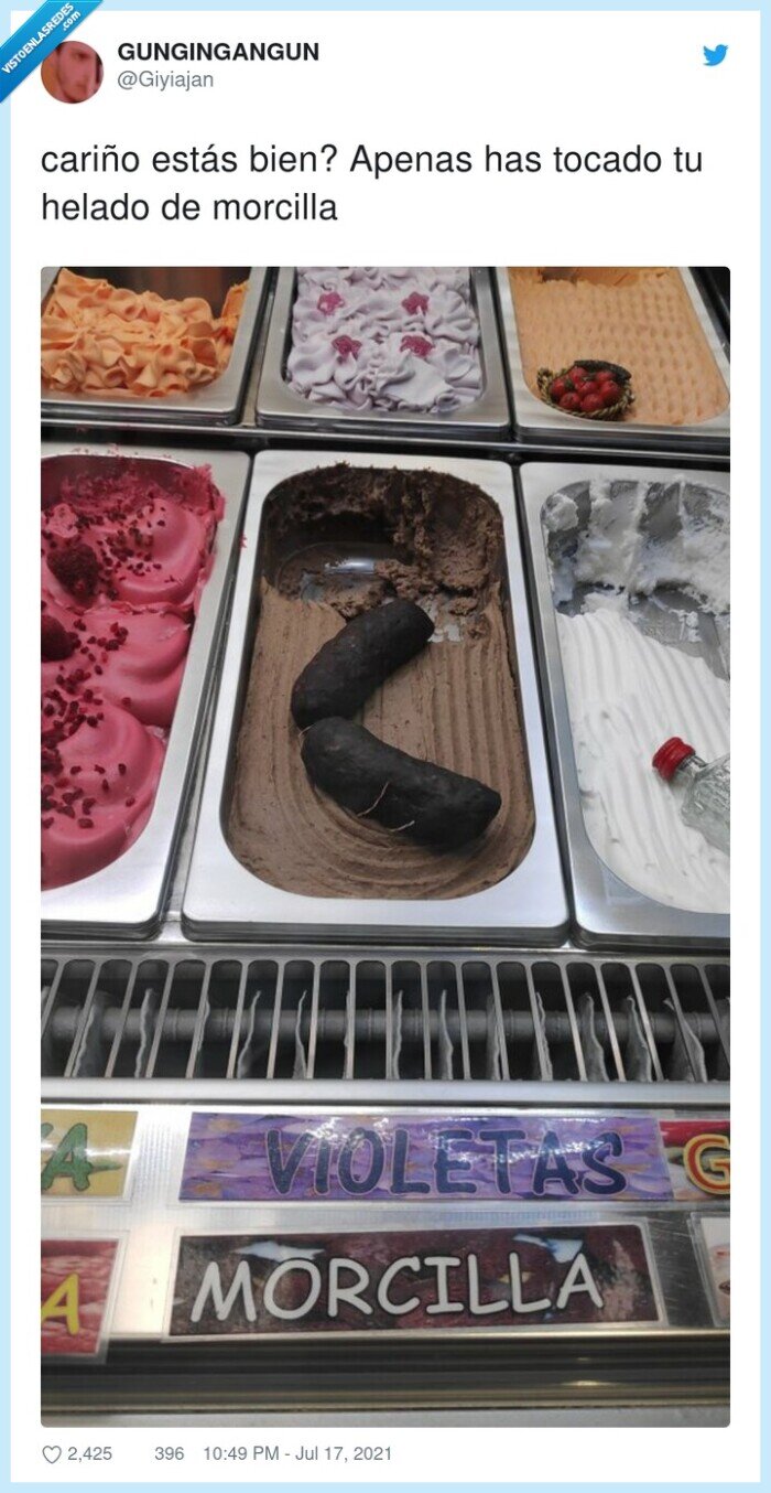 morcilla,tocado,helado