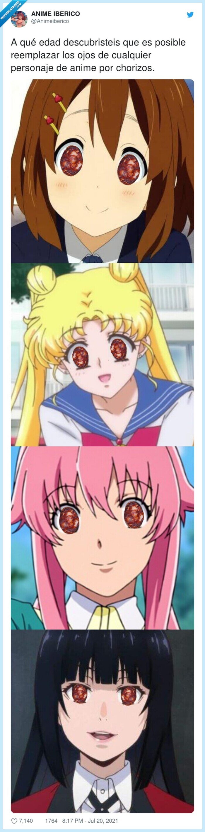reemplazar,ojos,personaje,chorizos,anime