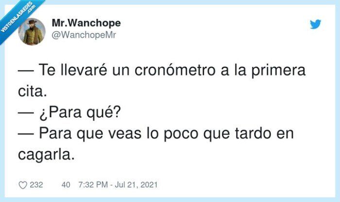 cronómetro,llevaré,primera,cagarla,tardo,cita