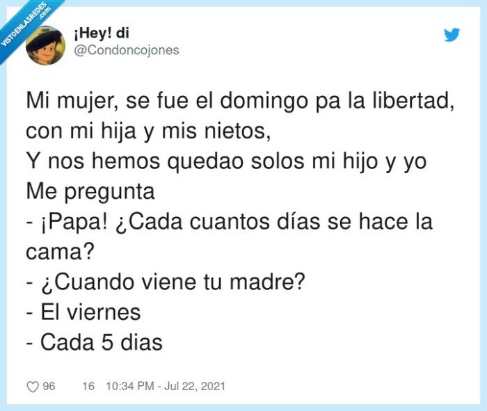 libertad,pregunta,domingo,viernes,cuantos,madre,hacer la cama,hijos