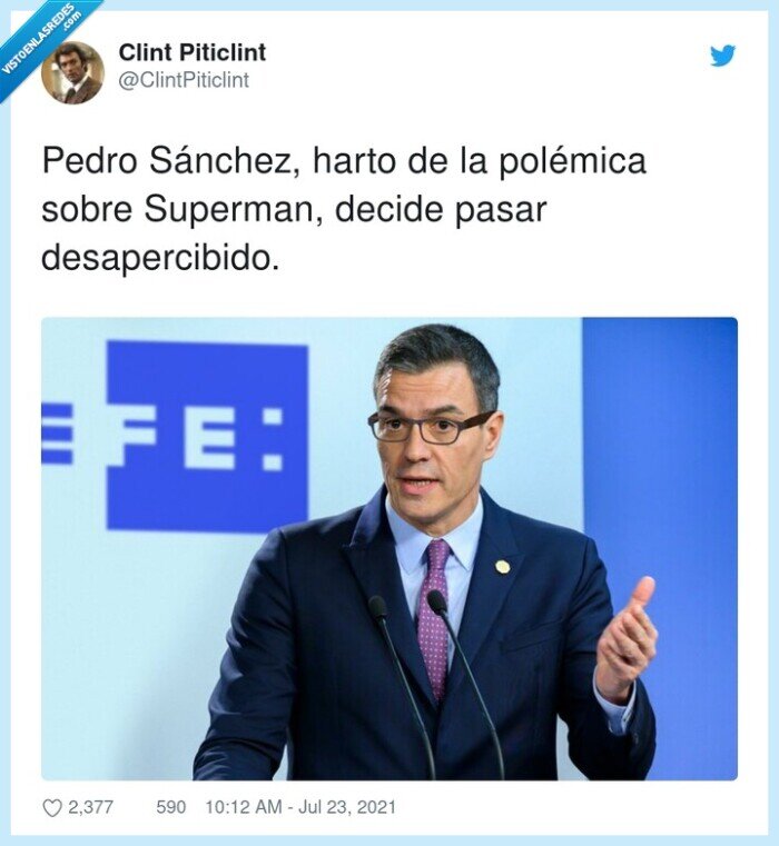 desapercibido,pedro sánchez,polémica,superman
