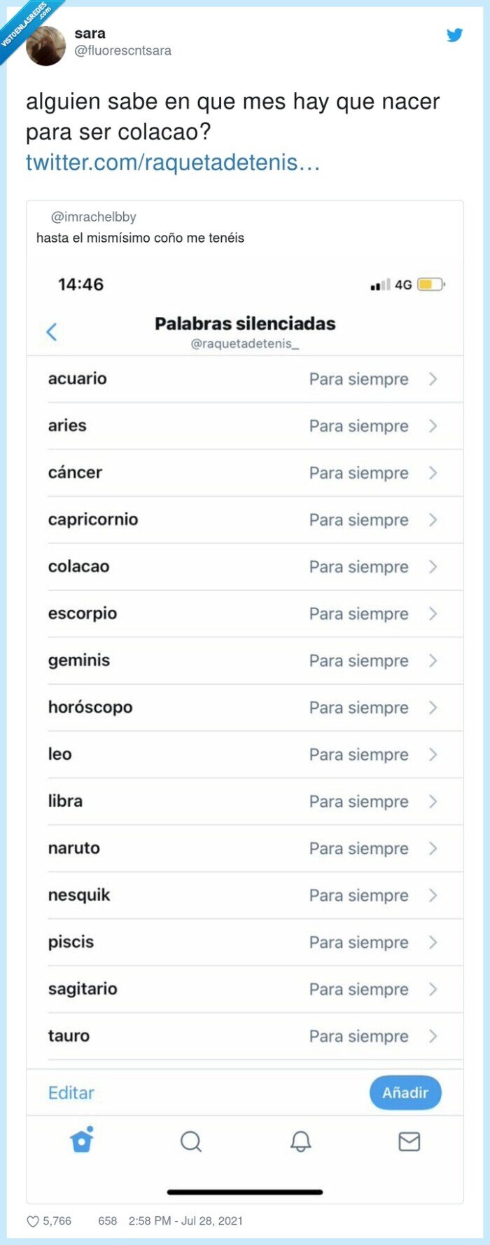 colacao,horoscopo,palabras bloqueadas