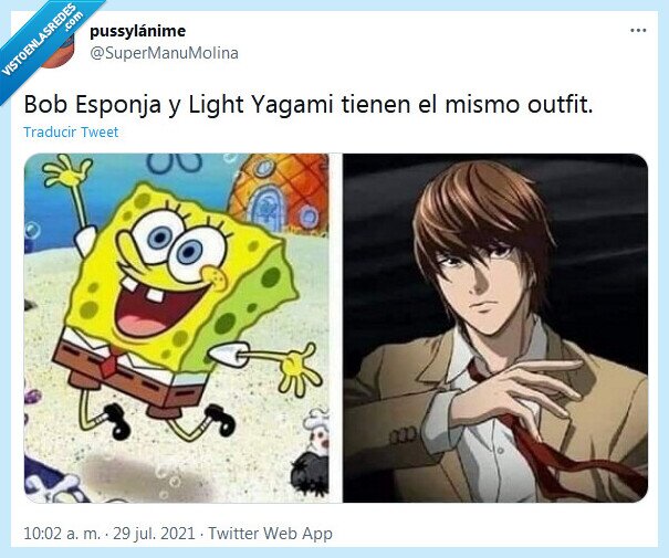 bob esponja,light yagami,death note,outfit