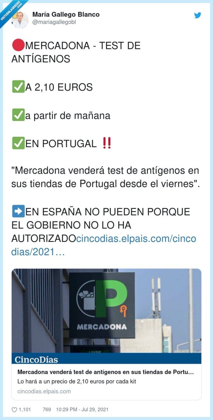 mercadona,antígenos,autorizado,portugal,gobierno