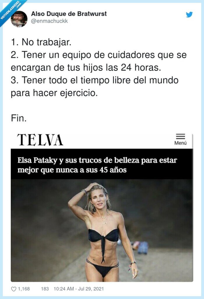 cuidadores,ejercicio,trabajar,tiempo,elsa pataky,cuidarse