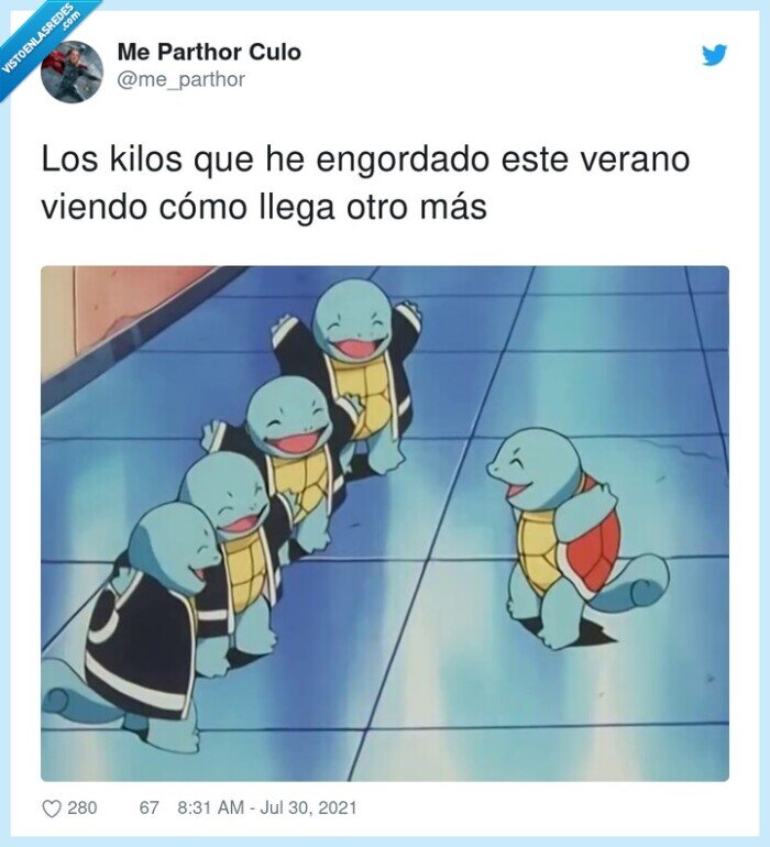 engordar,verano,kilos,squirtle