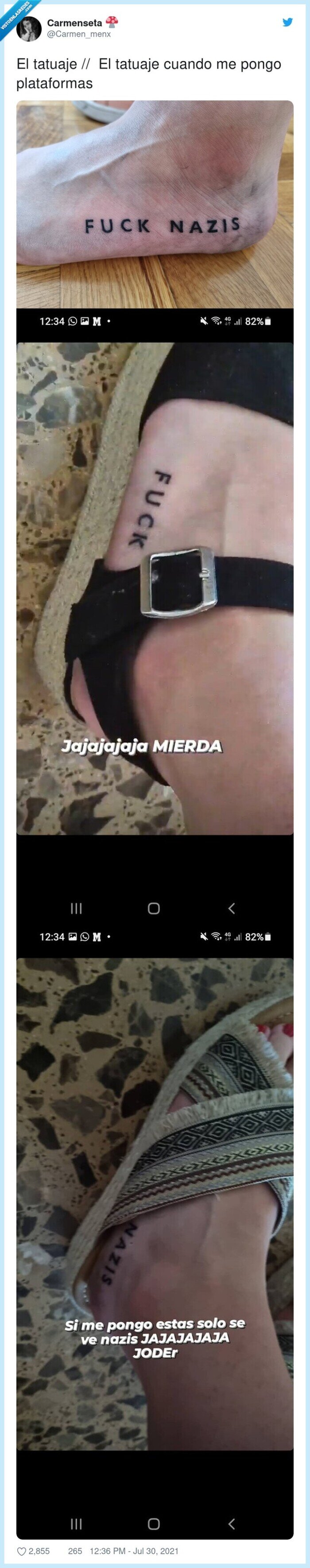 plataformas,tatuaje,fuck nazis