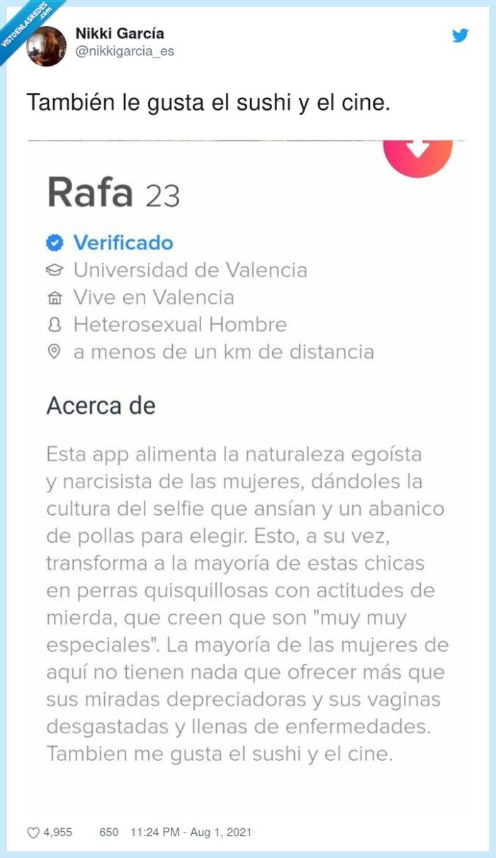 rafa,sushi,cine,tinder,bio