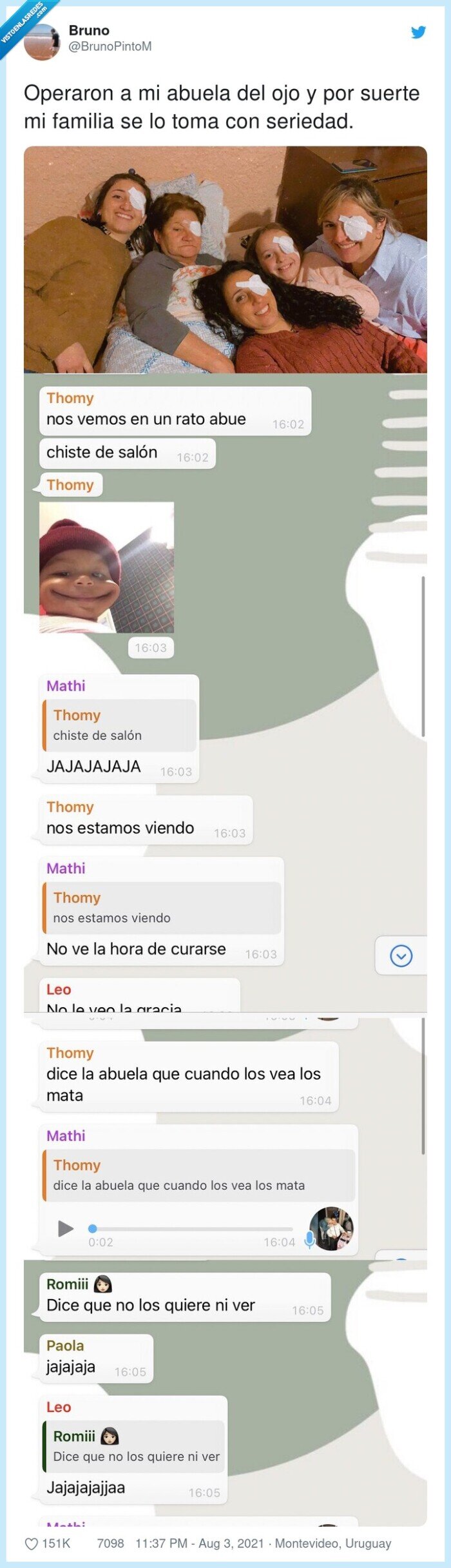 operación,seriedad,familia,abuela,ojo