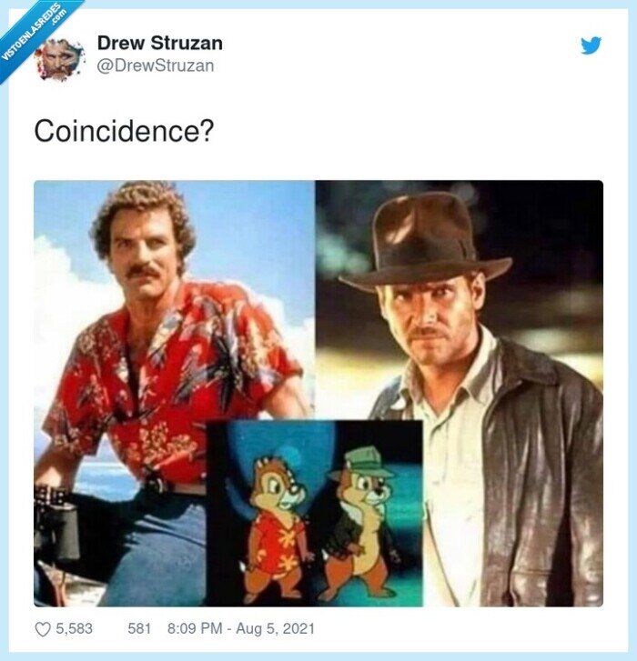 magnum,chip y chop,indiana jones