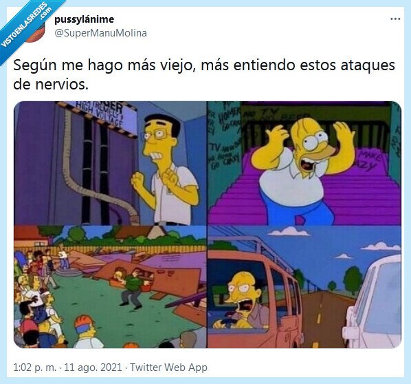 ataque,nervios,los simpson,viejo