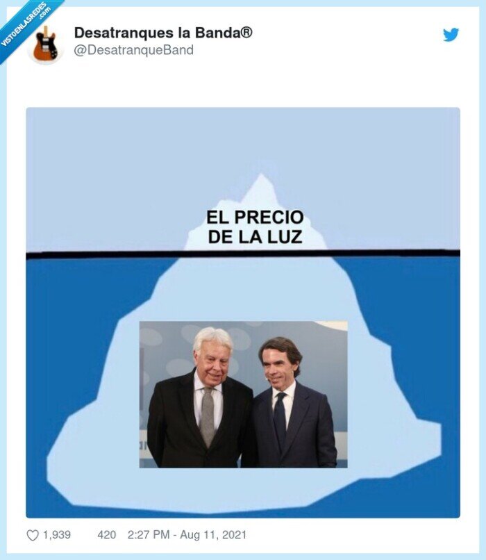 aznar,felipe gonzalez,iceberg,precio,luz