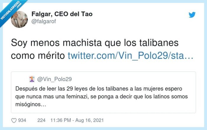 talibanes,machista,mérito,menos