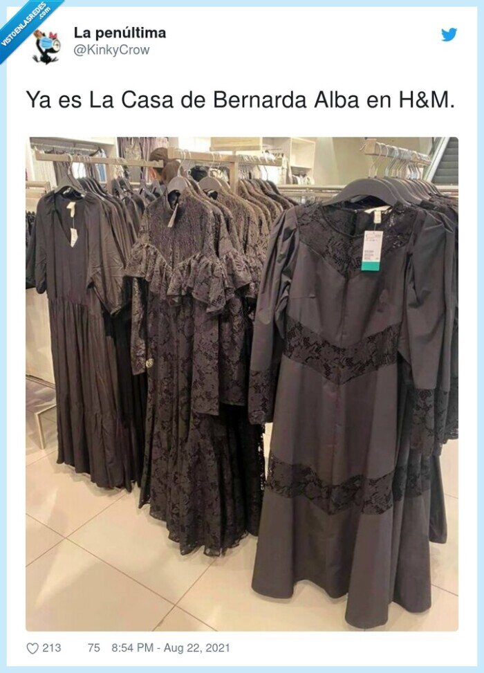 hm,vestidos,negro,casa,bernarda alba
