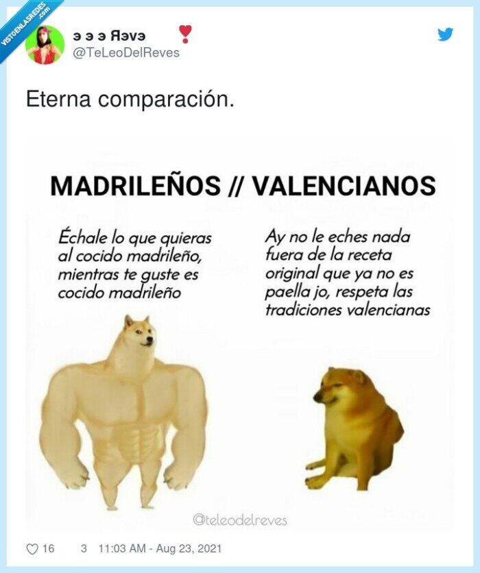 comparación,eterna,paella,cocido,madrid,valencia,cheems,doge