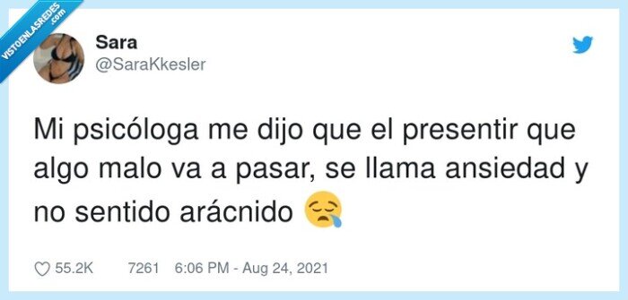 psicóloga,presentir,sentido arácnido,ansiedad,pasar