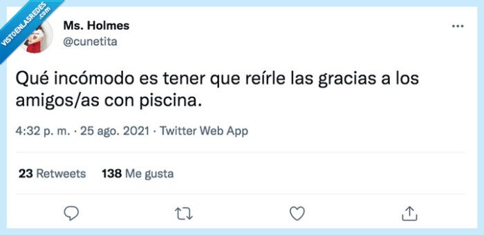 piscina,verano,amigos,humor,twitter,incómodo,molesto,calor