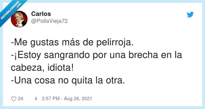 pelirroja,sangrar,cabeza,gustar,brecha,idiota