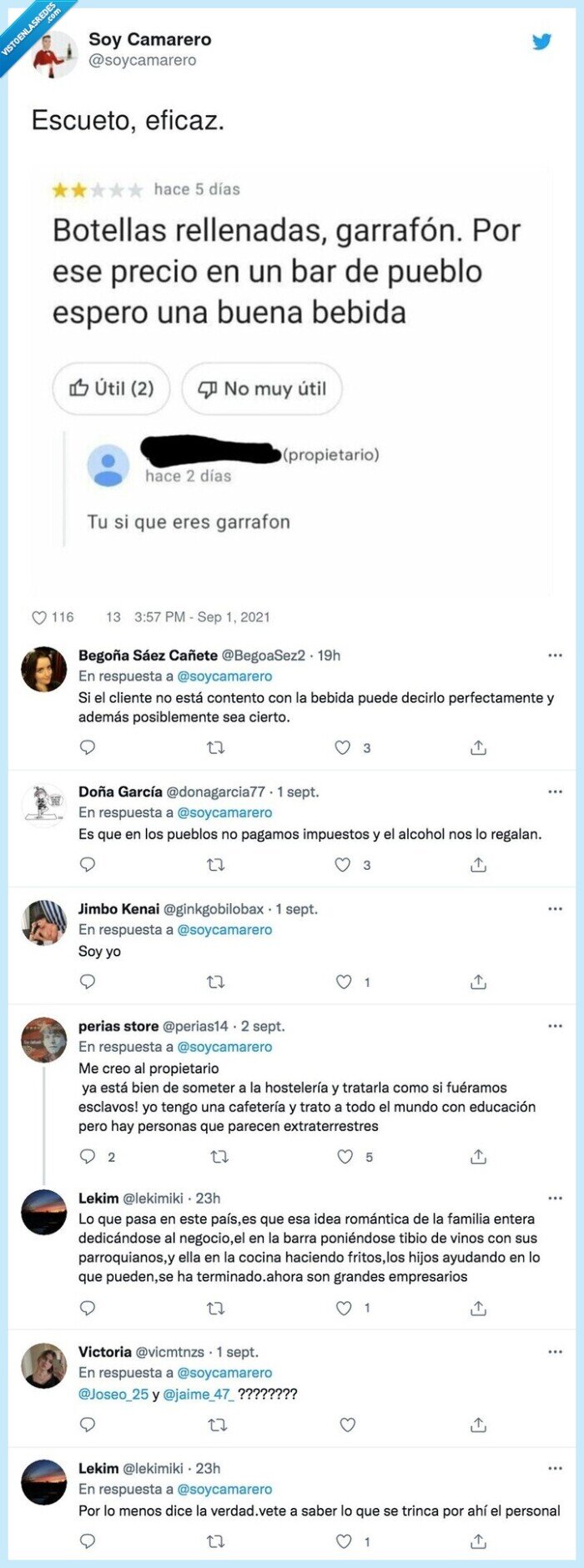 escueto,eficaz,respuesta,zasca,garrafón,bar