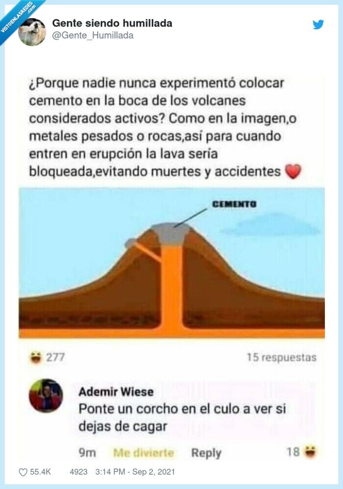 volcán,cemento,tapar