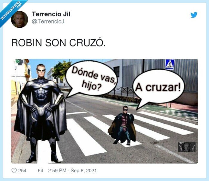 robin,hijo,cruzar,calle