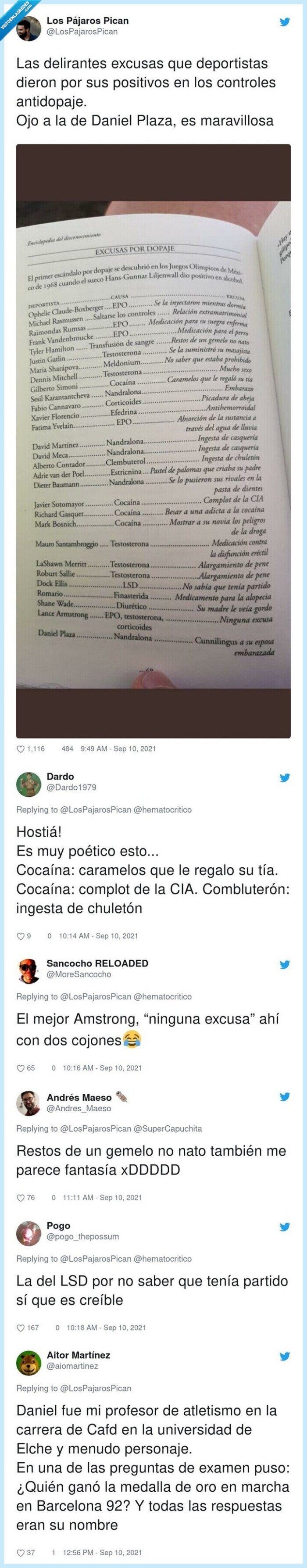 dopaje,excusas,deportistas