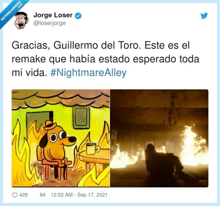 #nightmarealley,guillermo del toro,perro en llamas,remake