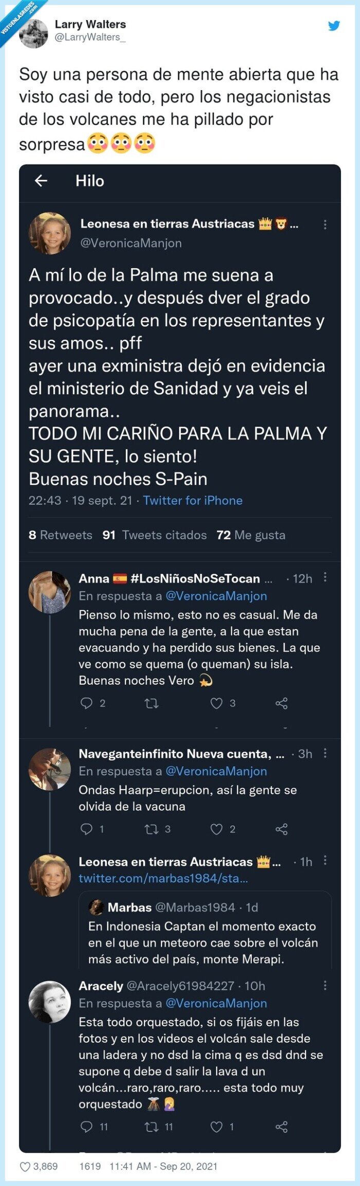 negacionistas,volcanes,persona,la palma