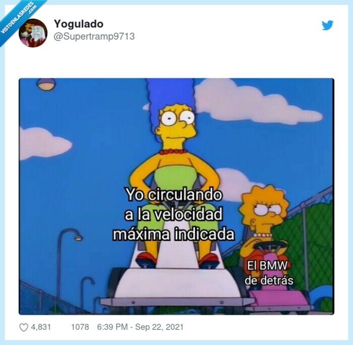marge,lisa,bmw,velocidad máxima